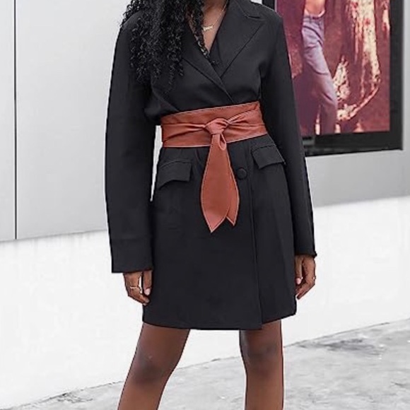 New Vegan Leather Smooth Coffee Wrap Corset Belt - Picture 6 of 16